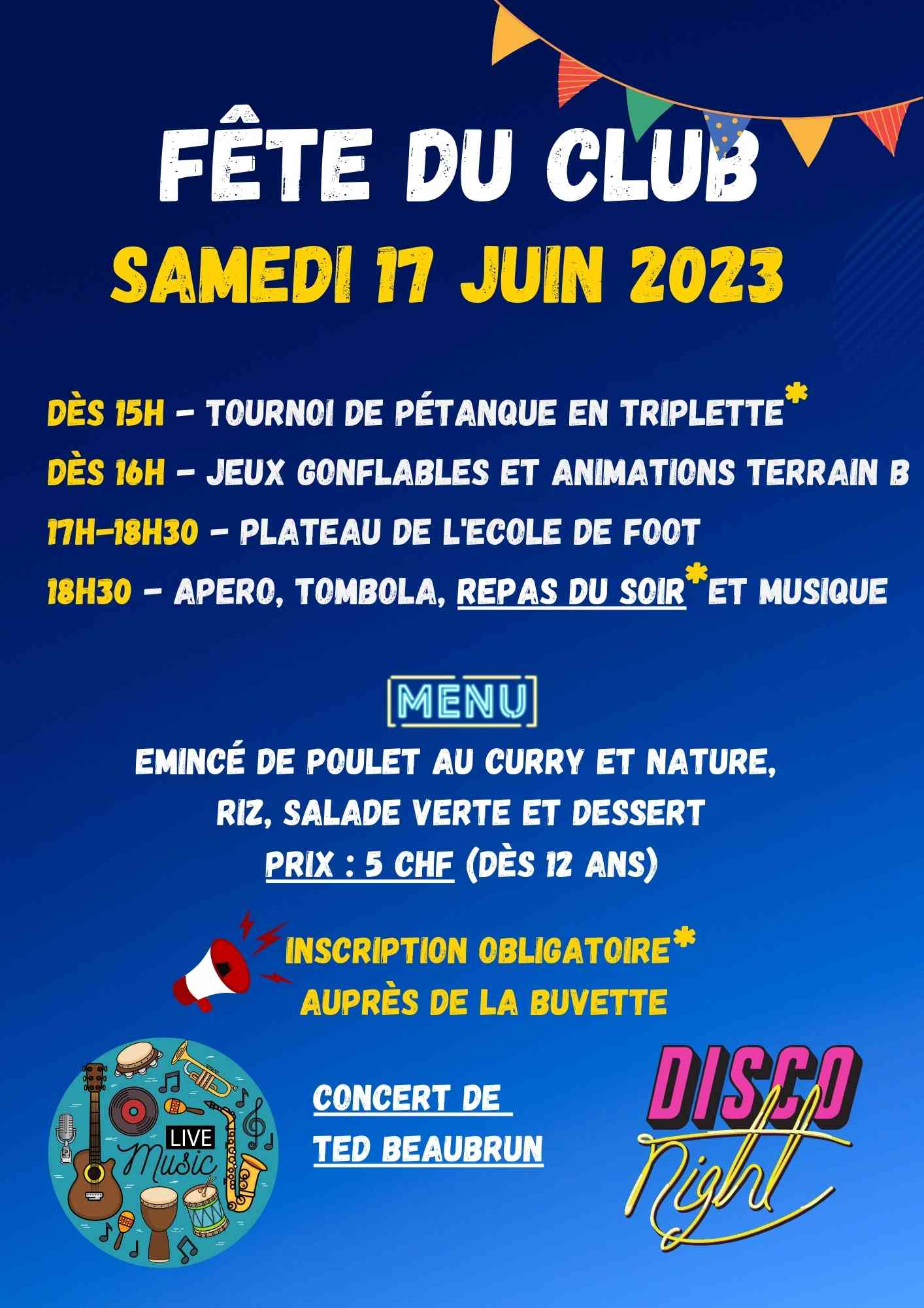 Fête du Club samedi 17 juin